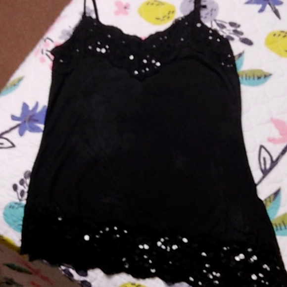 Vintage Black Sequined Camisole Top - Picture 1 of 3